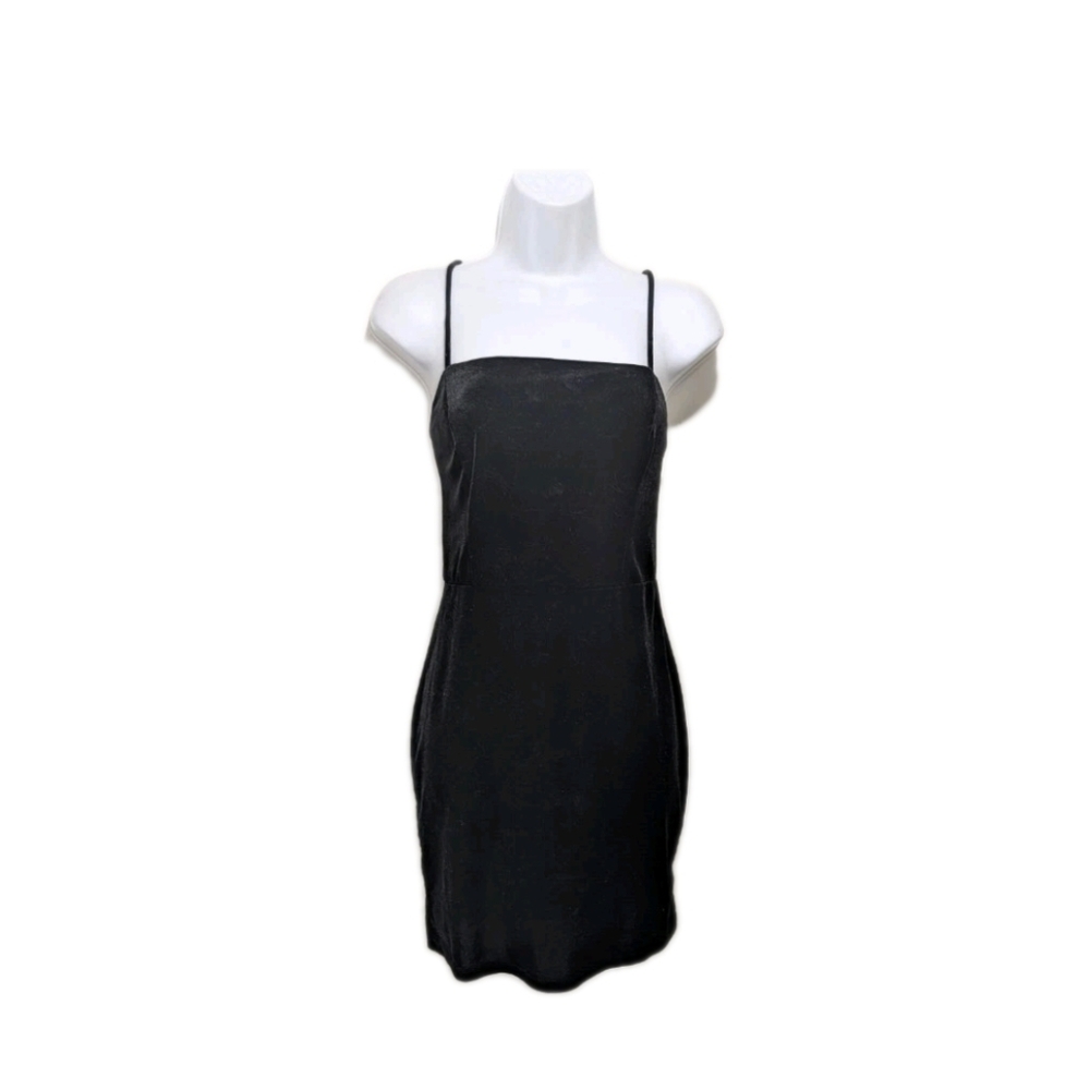 Crystal Sky Square Neck Black Velvet Dress L 90s Y2K Grunge Whimsigoth #drs3.4